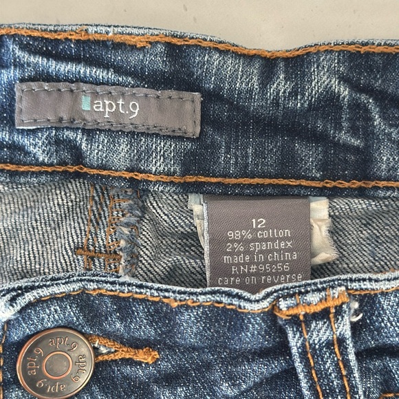 Apt. 9 Blue Jean Shorts Mid-Thigh Cut size 12 - Picture 2 of 8